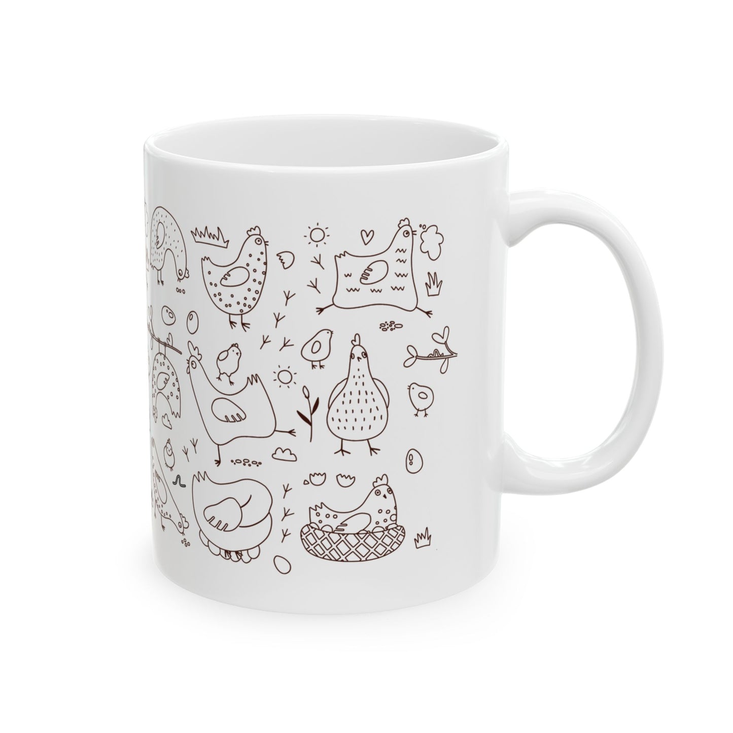 Ceramic White Chicken Mug