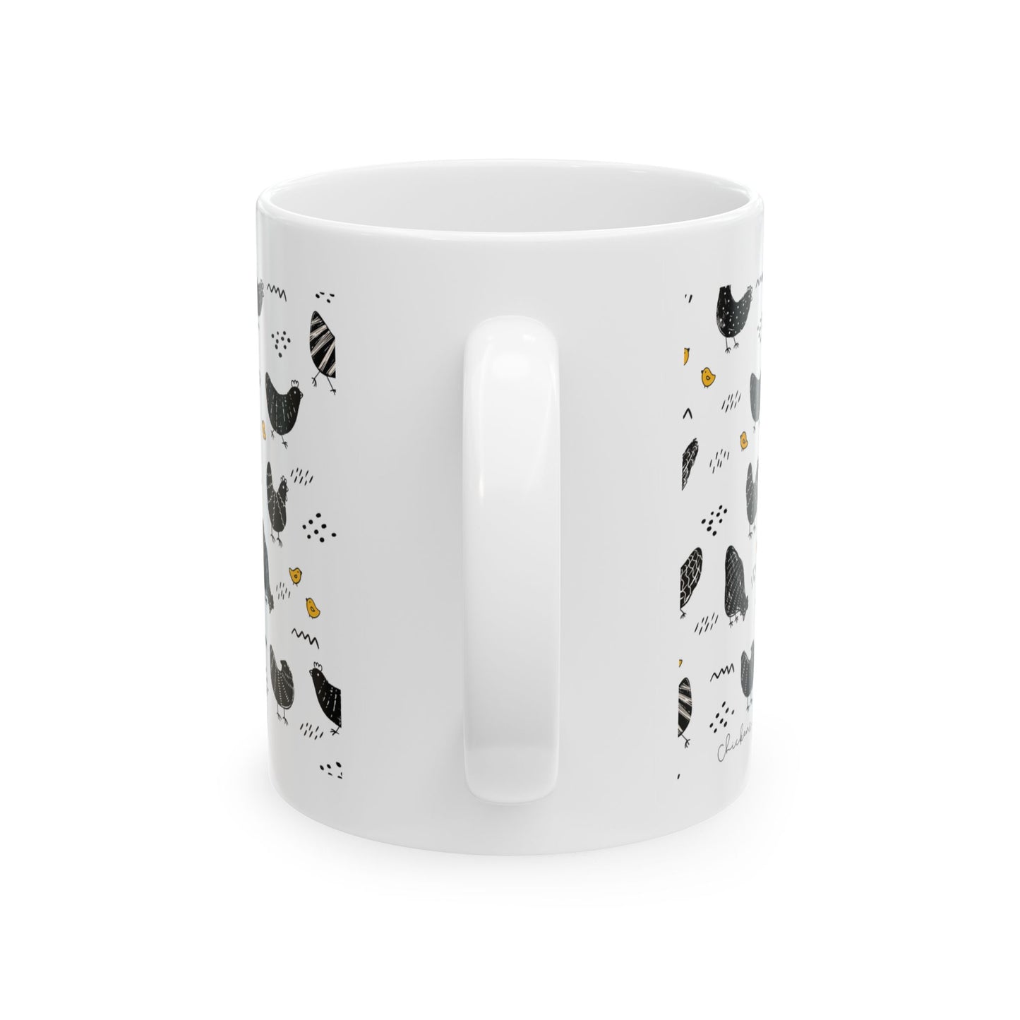 Cute white ceramic chicken mug, chicken lover gift, chicken mom gift, chicken gifts, chicken lady mug, chicken mug